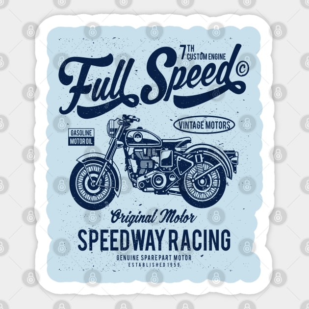 Full Speed Custom Engine Original Motor Speedway Racing Vintage Motors Sticker by JakeRhodes